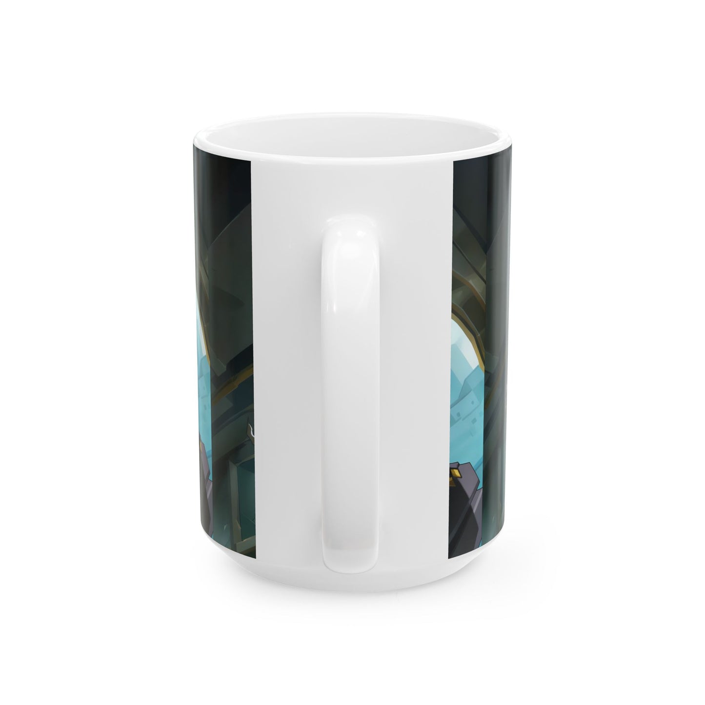 Anime Gothic Warrior Ceramic Mug — Dark Fantasy Character Coffee Cup (11oz, 15oz)Fan-made doujin goods （high resolution）