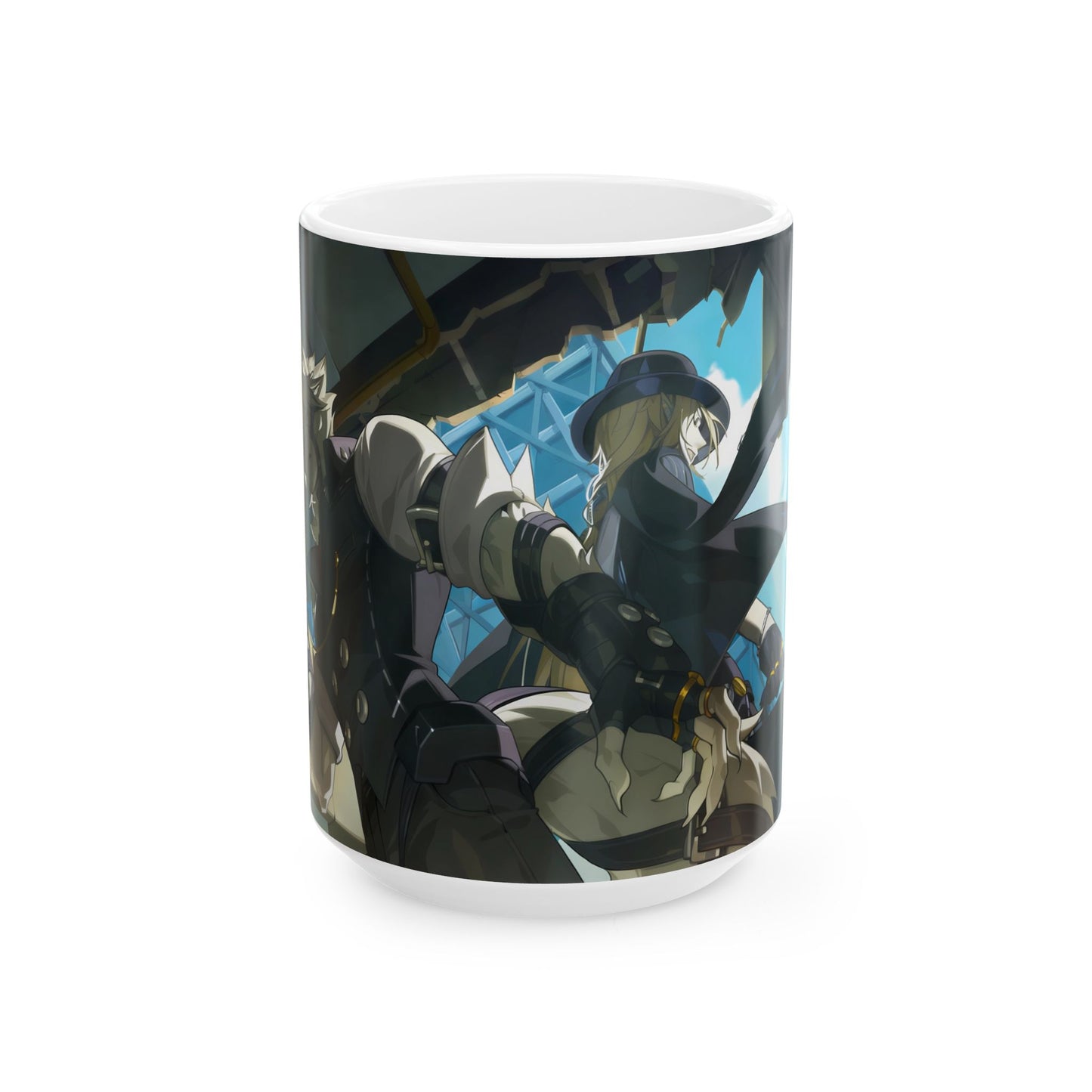 Anime Gothic Warrior Ceramic Mug — Dark Fantasy Character Coffee Cup (11oz, 15oz)Fan-made doujin goods （high resolution）