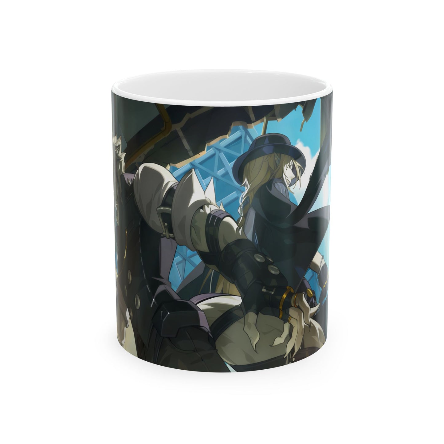 Anime Gothic Warrior Ceramic Mug — Dark Fantasy Character Coffee Cup (11oz, 15oz)Fan-made doujin goods （high resolution）