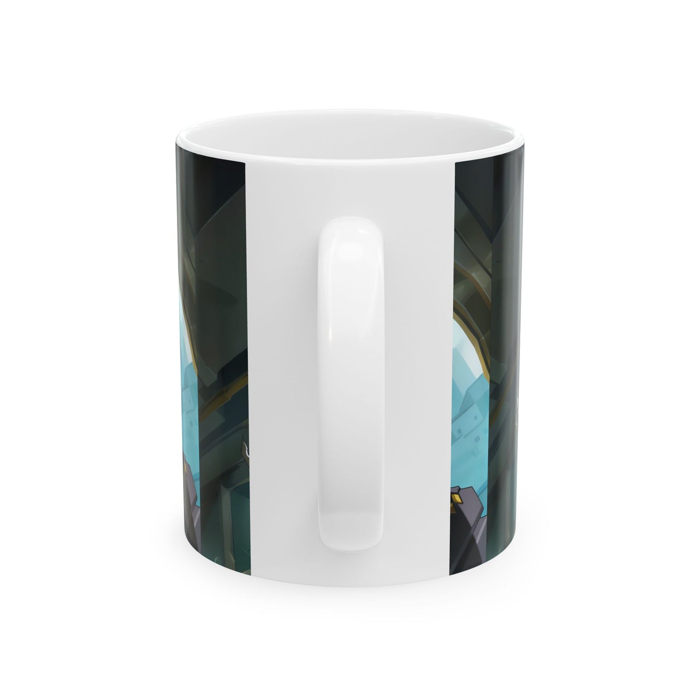 Anime Gothic Warrior Ceramic Mug — Dark Fantasy Character Coffee Cup (11oz, 15oz)Fan-made doujin goods （high resolution）