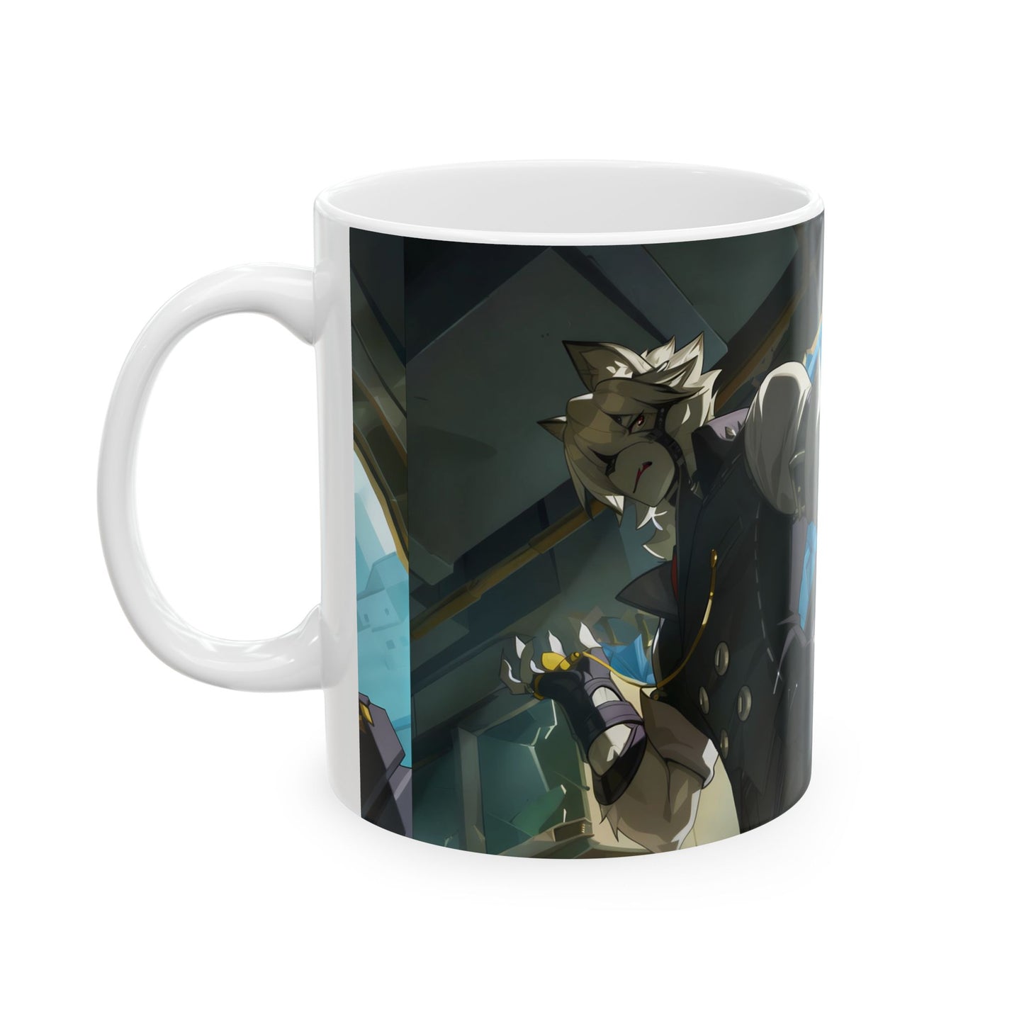 Anime Gothic Warrior Ceramic Mug — Dark Fantasy Character Coffee Cup (11oz, 15oz)Fan-made doujin goods （high resolution）